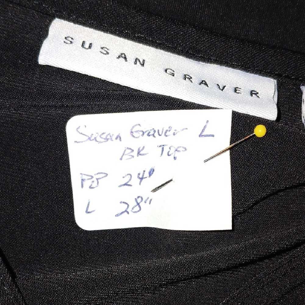 EUC SUSAN GRAVER Black Zippered Women's Top - Picture 7 of 7